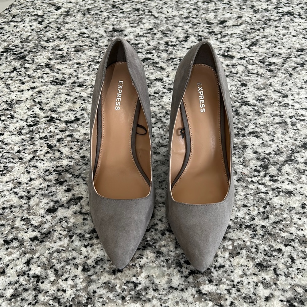 Express Suede Gray Wedges